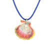 Sunrise Shell O'ahu Kumihimo Braided Purple Silk Necklace-14K Yellow Gold