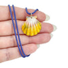 Sunrise Shell O'ahu Kumihimo Braided Purple Silk Necklace-14K Yellow Gold