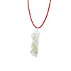 Adjustable Pikake Momi Puka Shell O'ahu Kauai Ni'ihau Kumihimo Braided Red Silk Pendant Necklace-Sterling Silver