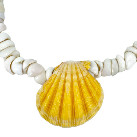 XL Sunrise Shell Vintage Puka Choker Kahelelani Hawaiian Surfer Graduated Necklace 1970's