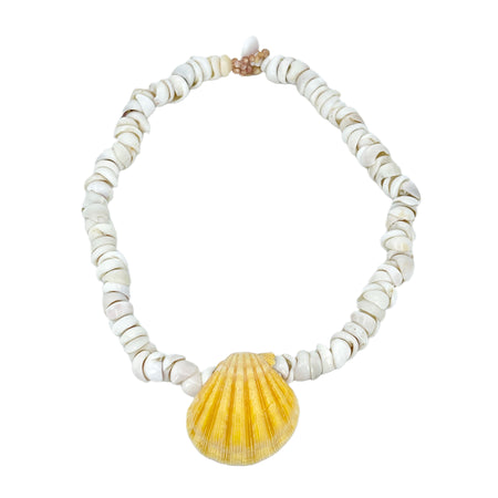 XL Sunrise Shell Vintage Puka Choker Kahelelani Hawaiian Surfer Graduated Necklace 1970's