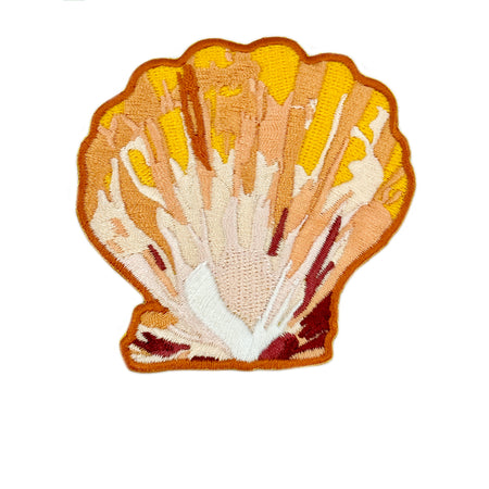 Embroidered Patch Sunrise Shell Pecten Langfordi Sunny Hawaiian Custom Designed 3 Inch Iron On