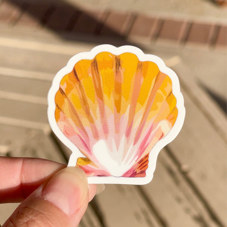 Hawaiian Sunrise Shell Pecten Langfordi Handmade Custom Designed 2 Inch PVC Vinyl Sticker